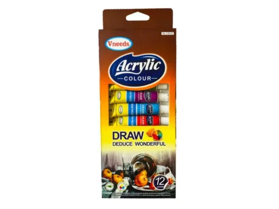 Barvy akrylové 12 barev tuba 12 ml