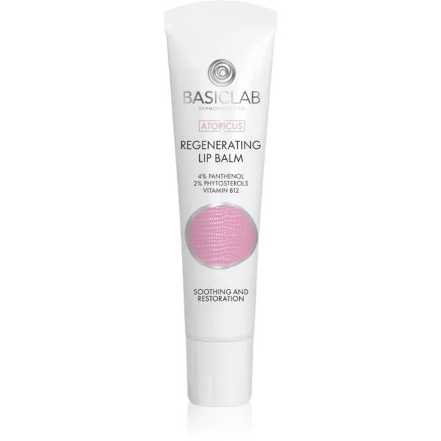 BasicLab Dermocosmetics Atopicus regenerační balzám na rty pro velmi suchou citlivou a atopickou pokožku 15 ml