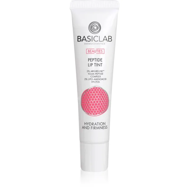 BasicLab Dermocosmetics Beauties lesklý balzám na rty s peptidy odstín 210 Candy Pink 15 ml