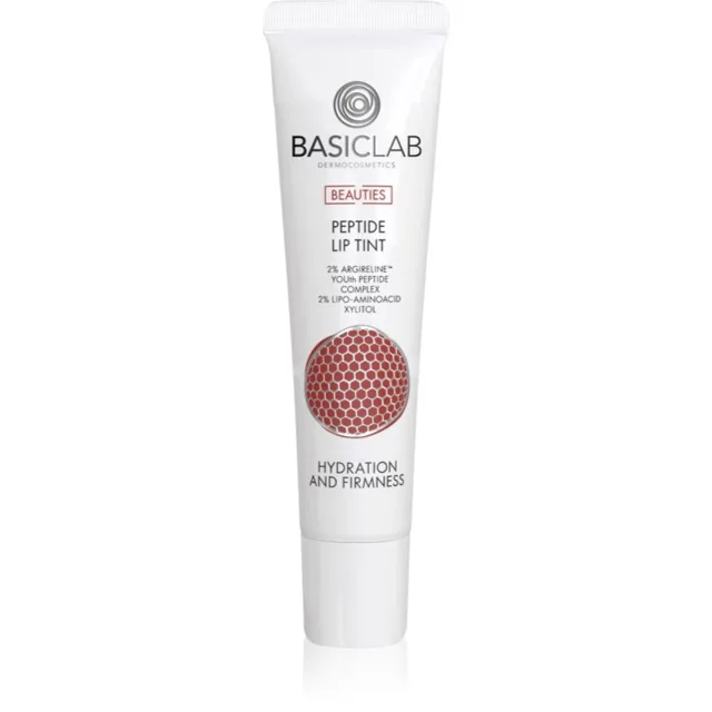 BasicLab Dermocosmetics Beauties lesklý balzám na rty s peptidy odstín 300 Teddy 15 ml
