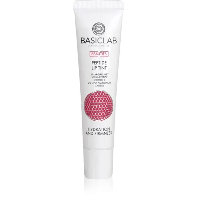BasicLab Dermocosmetics Beauties lesklý balzám na rty s peptidy odstín 400 Vintage Red 15 ml