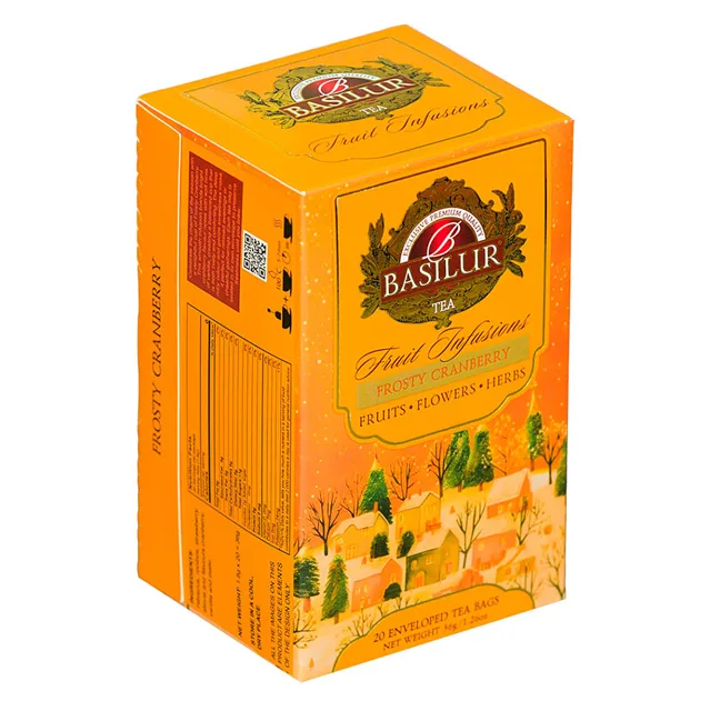 BASILUR Christmas fruit frosty cranberry porcovaný ovocný čaj 20 sáčků