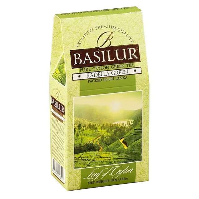 BASILUR Leaf of Ceylon Radella zelený čaj v papírové krabičce 100 g