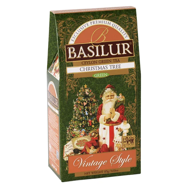 BASILUR Vintage style Christmas tree zelený sypaný čaj 85 g