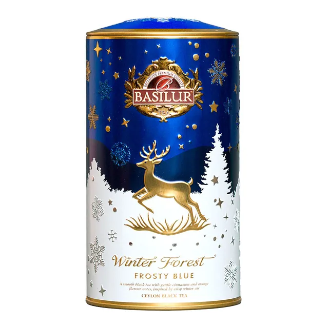 BASILUR Winter forest frosty blue černý čaj pomeranč a skořice 75 g