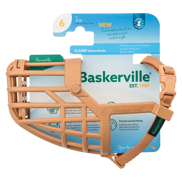 Baskervillský klasický náhubek, béžový - Velikost 6