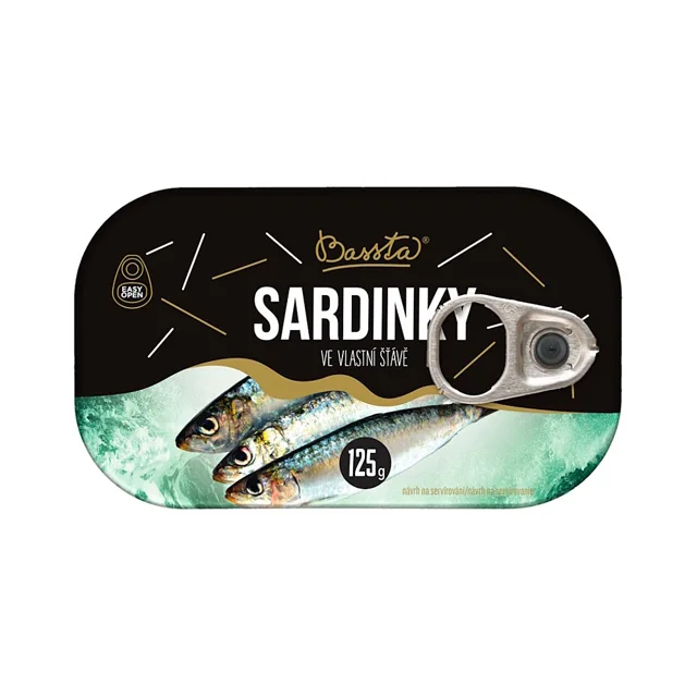 BASSTA Sardinky ve vlastní šťávě 125 g