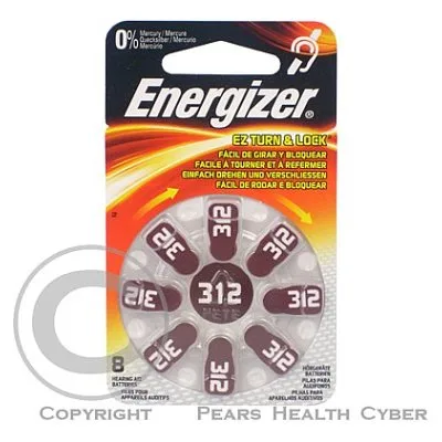 Baterie do naslouchadel ENERGIZER 312 DP 8ks