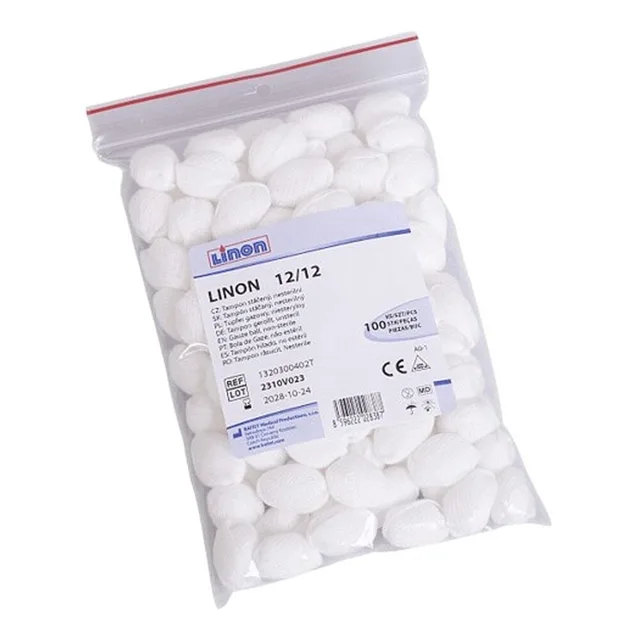 BATIS Linon tampon stáčený nesterilní 12x12cm 100 kusů