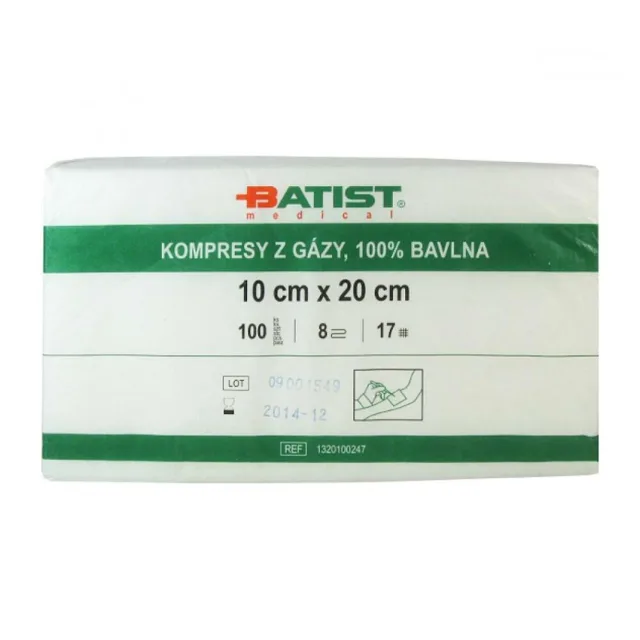BATIST Gáza kompresní nesterilní 10 x 20 cm 100 kusů