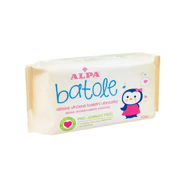 Batole dětské vlhčené ubrousky s Aloe Vera 72 ks