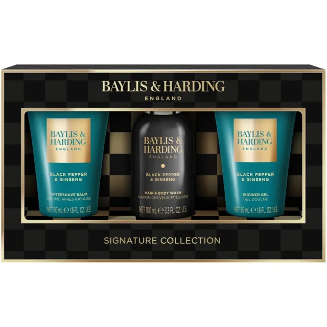 Baylis & Harding Black Pepper & Ginseng dárková sada na obličej, tělo a vlasy pro muže
