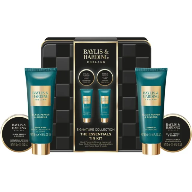 Baylis & Harding Black Pepper & Ginseng dárková sada plechový box pro muže