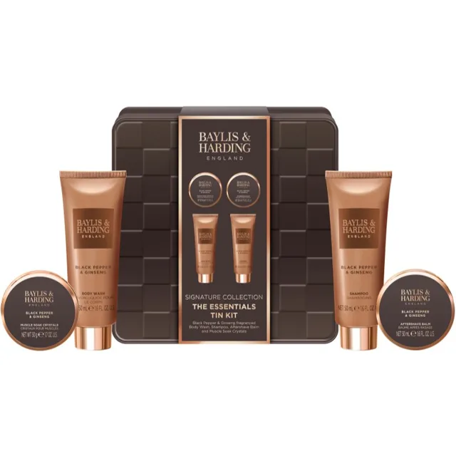 Baylis & Harding Black Pepper & Ginseng dárková sada plechový box pro muže