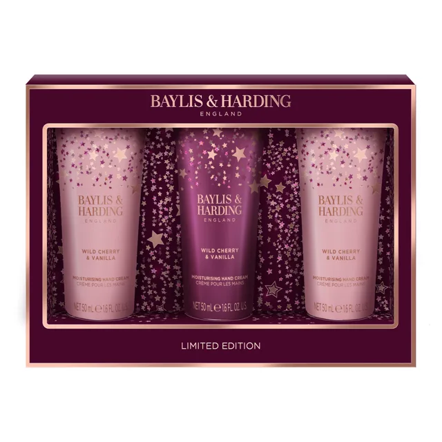 Baylis & Harding Dárková sada krémů na ruce Wild Cherry & Vanilla 3 ks