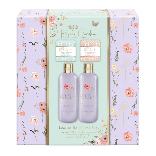 Baylis & Harding Dárková sada Levandule & Šípkový čaj Set 4 ks