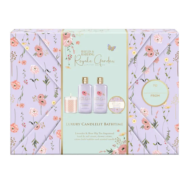 Baylis & Harding Dárková sada péče o tělo Levandule & Šípkový čaj 4 ks