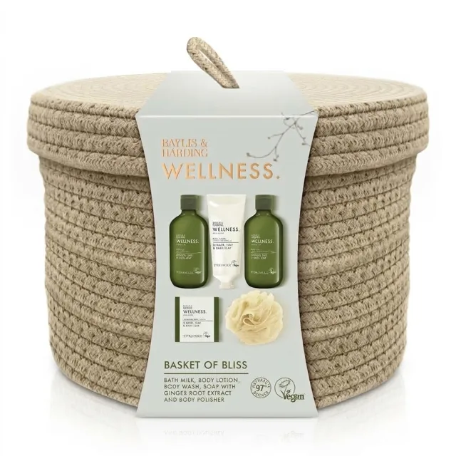 Baylis & Harding Dárková sada péče o tělo v košíku Ginger, Lime & Basil 5 ks