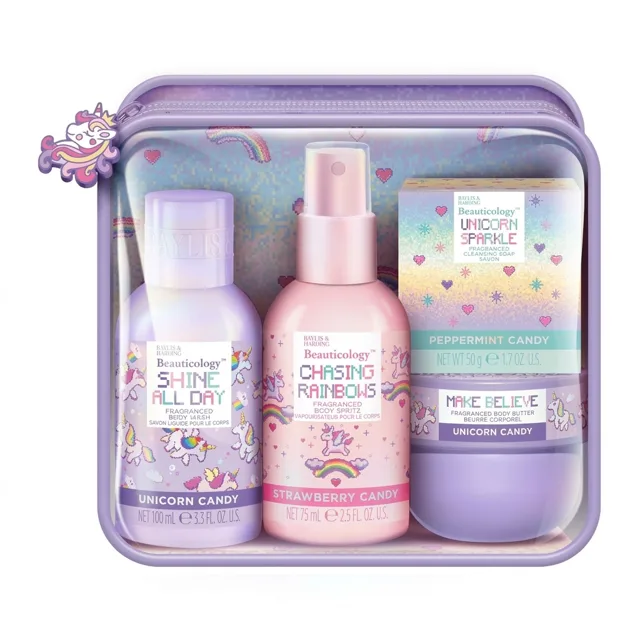 Baylis & Harding Dárková sada péče o tělo v taštičce Unicorn 4 ks
