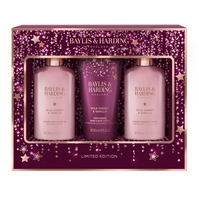 Baylis & Harding Dárková sada tělové péče Wild Cherry & Vanilla 3 ks