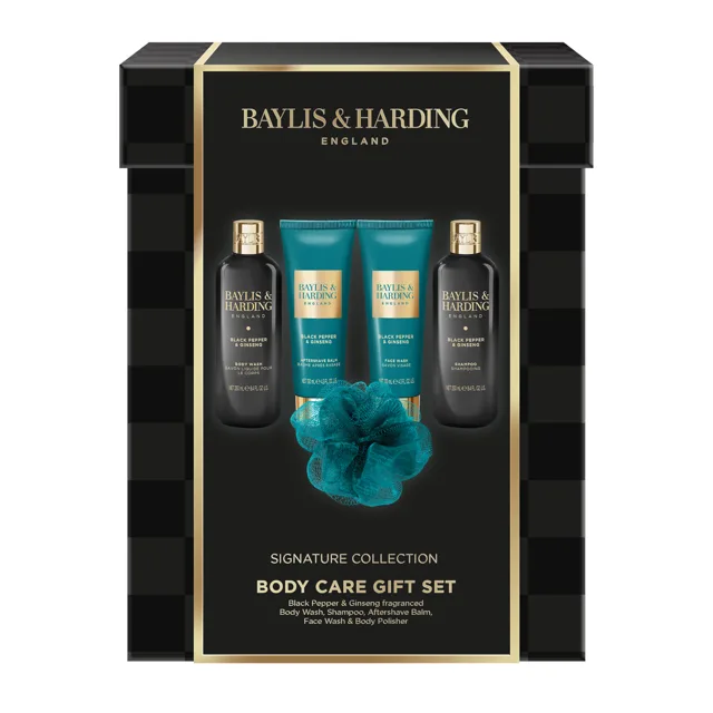 Baylis & Harding Dárkový box péče o tělo pro muže Black Pepper & Ginseng 5 ks