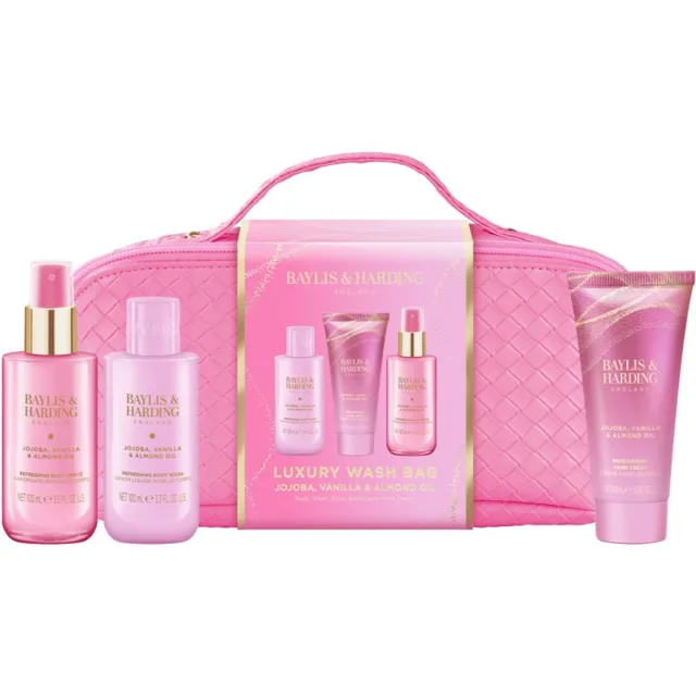 Baylis & Harding Jojoba, Vanilla & Almond Oil dárková sada kosmetická taštička