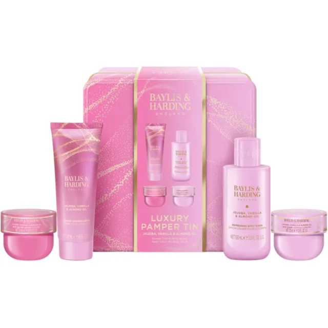 Baylis & Harding Jojoba, Vanilla & Almond Oil dárková sada plechový box