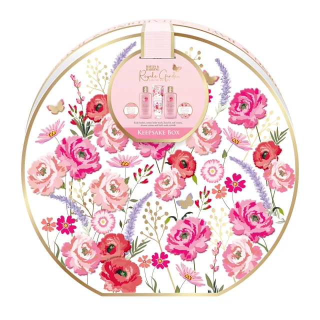 Baylis & Harding Sada péče o tělo v květinovém boxu Royale Garden 5 ks