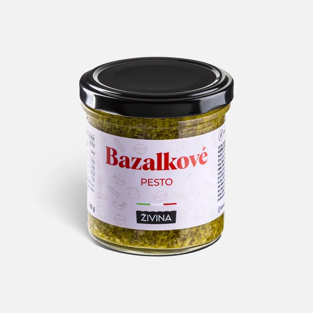 Bazalkové pesto 140 g  bylinkové pesto s kešu a bazalkou