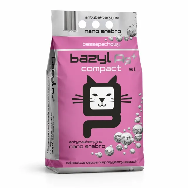 BAZYL Ag+ Compact 5 L bentonitová podestýlka s nano stříbrem bez vůně pro kočky