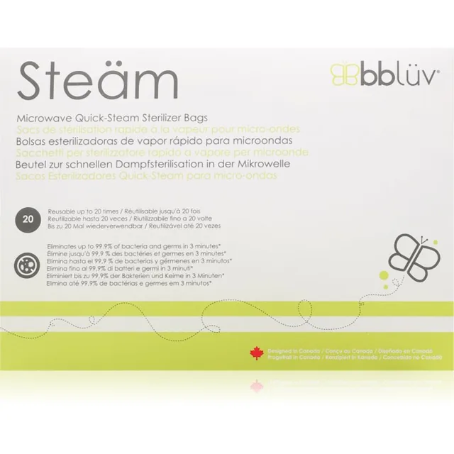 BBLÜV Steäm sterilizační sáčky do mikrovlnné trouby 24 x 21 cm 6 ks