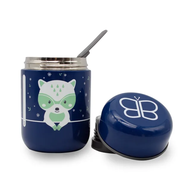 Bblüv termobox se lžičkou Foöd Blue Racoon