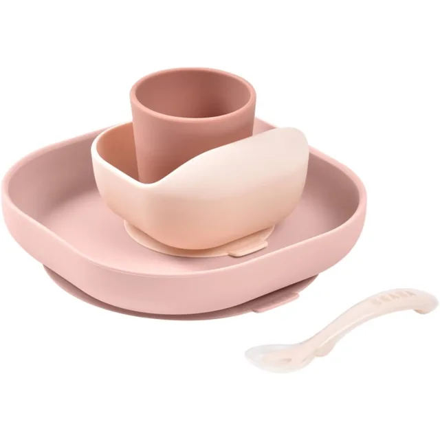 Beaba 4-Piece Silicone Dinner Set jídelní sada Cotton Candy 4m+