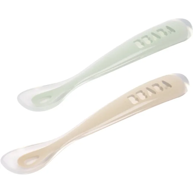 Beaba Silicone Spoon Set lžička s pouzdrem Clay 4m+ 2 ks