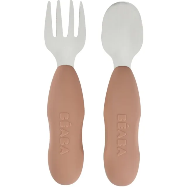 Beaba Stainless Steel Pre-Cutlery příbor Praline 10m+ 2 ks