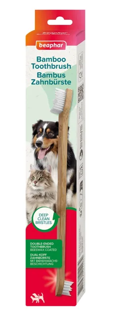 BEAPHAR Bamboo Toothbrush bambusový dvoustranný zubní kartáček pro psy a kočky