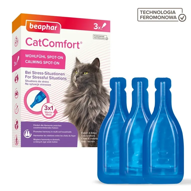 BEAPHAR CatComfort Calming Spot-On 3x0,55 ml s obsahem uklidňujících feromonů pro kočky