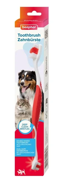 BEAPHAR Toothbrush Regular oboustranný zubní kartáček pro psy a kočky