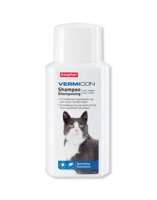 Beaphar VERMICON šampon cat 200 ml, účinný šampon proti blechám a klíčům pro kočky