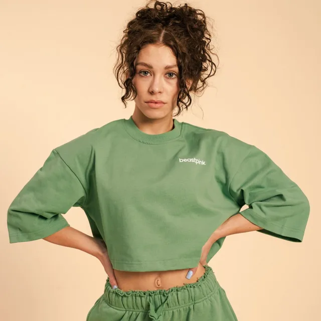 BeastPink Dámské tričko Cropped Serenity Olivine