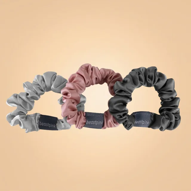 BeastPink Set saténových gumiček do vlasů Mix