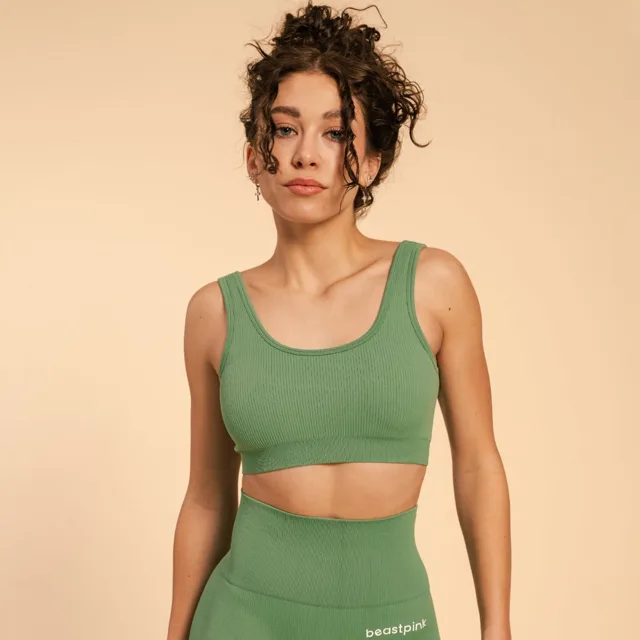 BeastPink Sportovní podprsenka Bralette Hyper Olivine