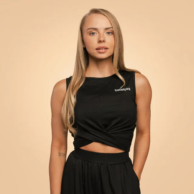 BeastPink Women‘s Breeze Cropped Top Black