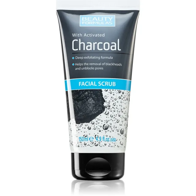 Beauty Formulas Charcoal pleťový peeling s aktivním uhlím 150 ml