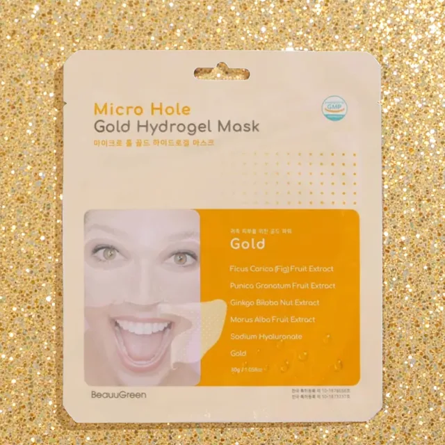 Beauugreen - Micro Hole Gold Hydrogel Mask - Plátýnková hydrogelová zlatá maska  - 30 ml