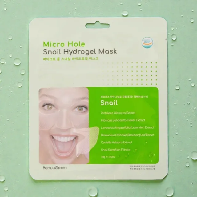 Beauugreen - Micro Hole Snail Hydrogel Mask - Plátýnková hydrogelová maska se šnekem  - 30 ml