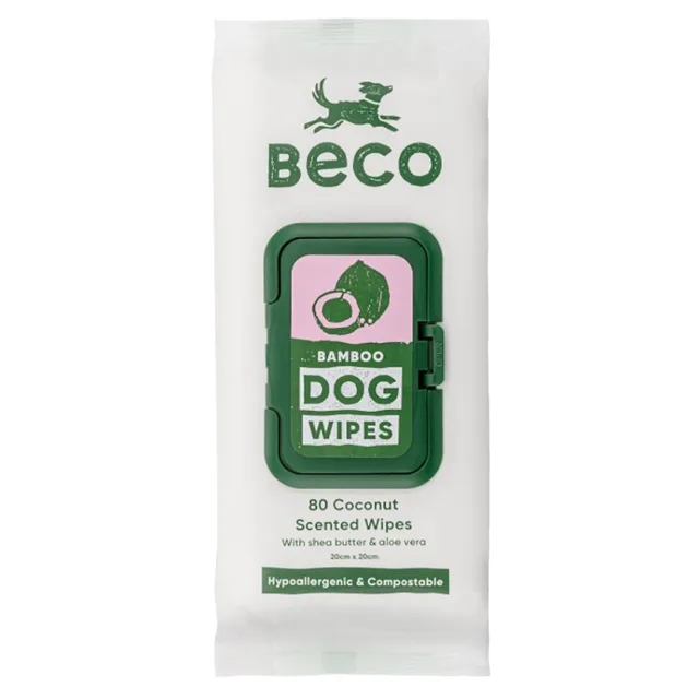 BECO Bamboo čistící ubrousky pro psy kokosové 80 ks