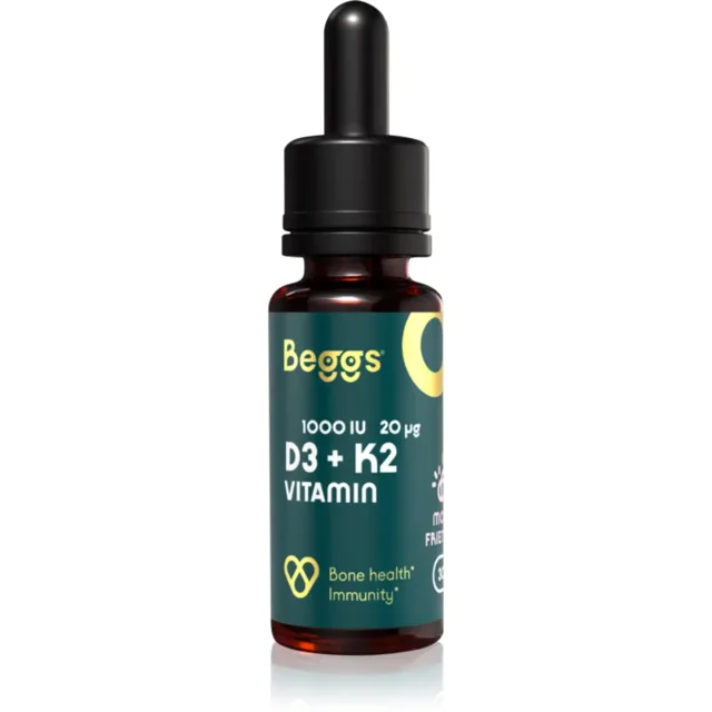 Beggs Vitamin D3 + K2 kapky pro normální funkci imunitního systému, stav kostí, zubů a činnost svalů 30 ml