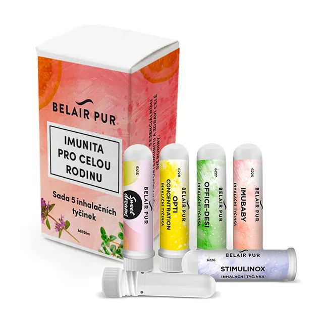 BELAIR PUR Sada inhalačních tyčinek Imunita pro celou rodinu 5 ks
