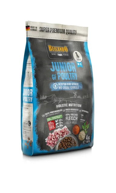 BELCANDO Finest GrainFree Junior Poultry 4 kg granule pro štěňata středních a velkých plemen